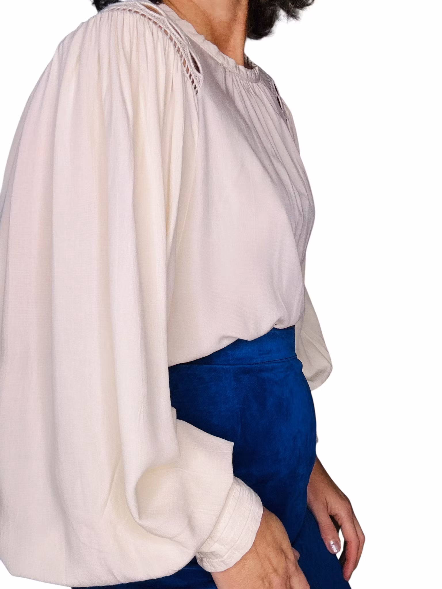 Cremevit bohemisk blus