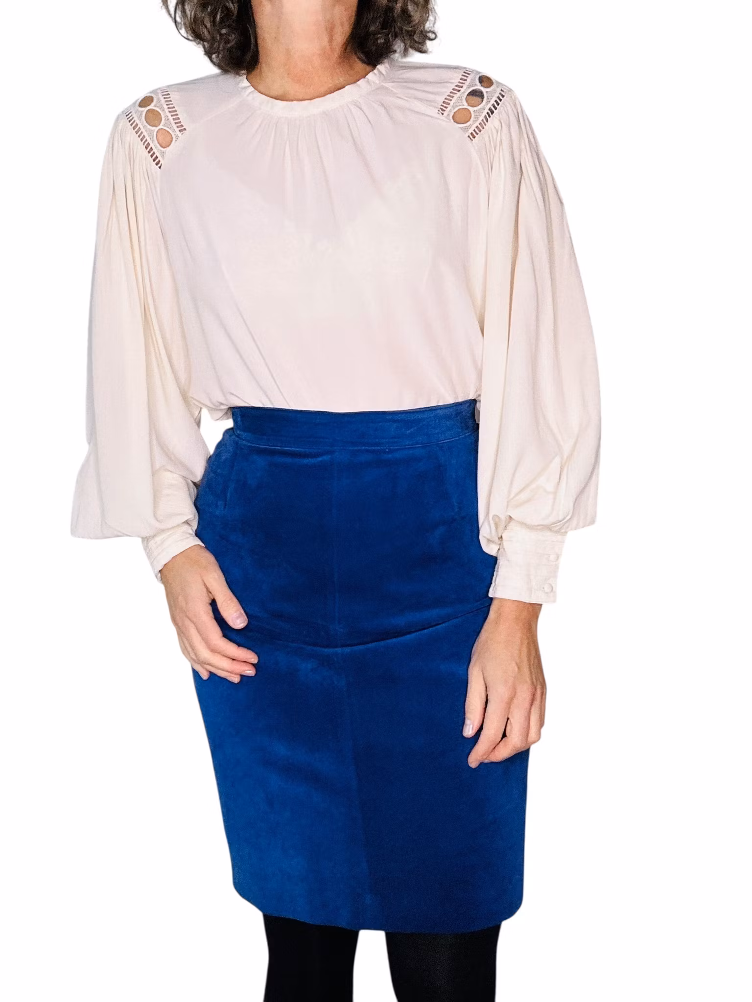Cremevit bohemisk blus