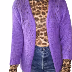 Lila fluffig kofta