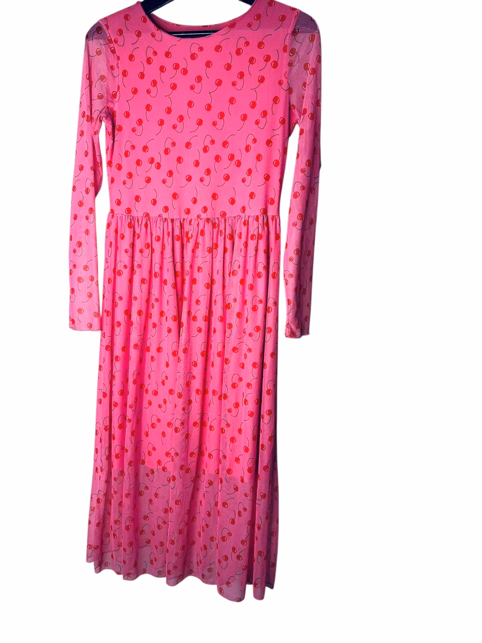 Meshklänning med körsbärsprint