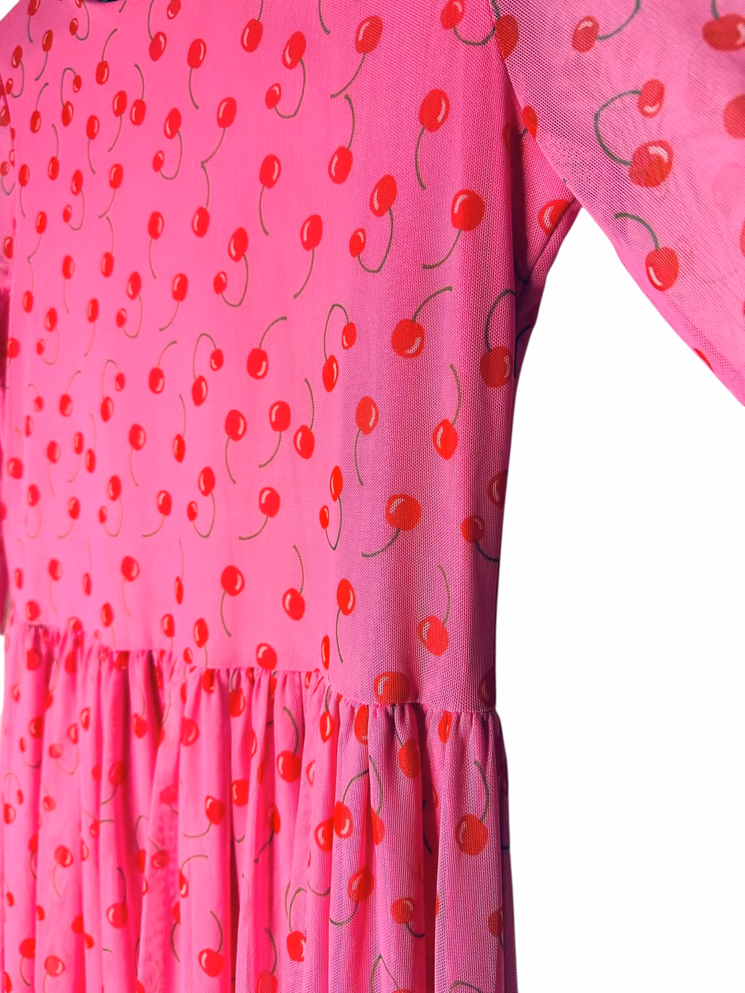 Meshklänning med körsbärsprint