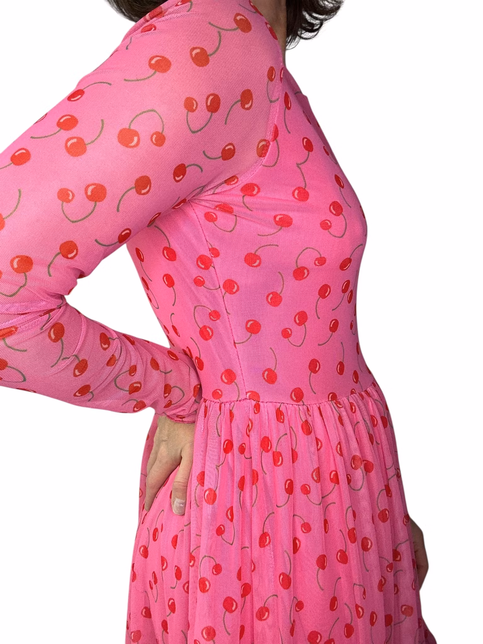 Meshklänning med körsbärsprint