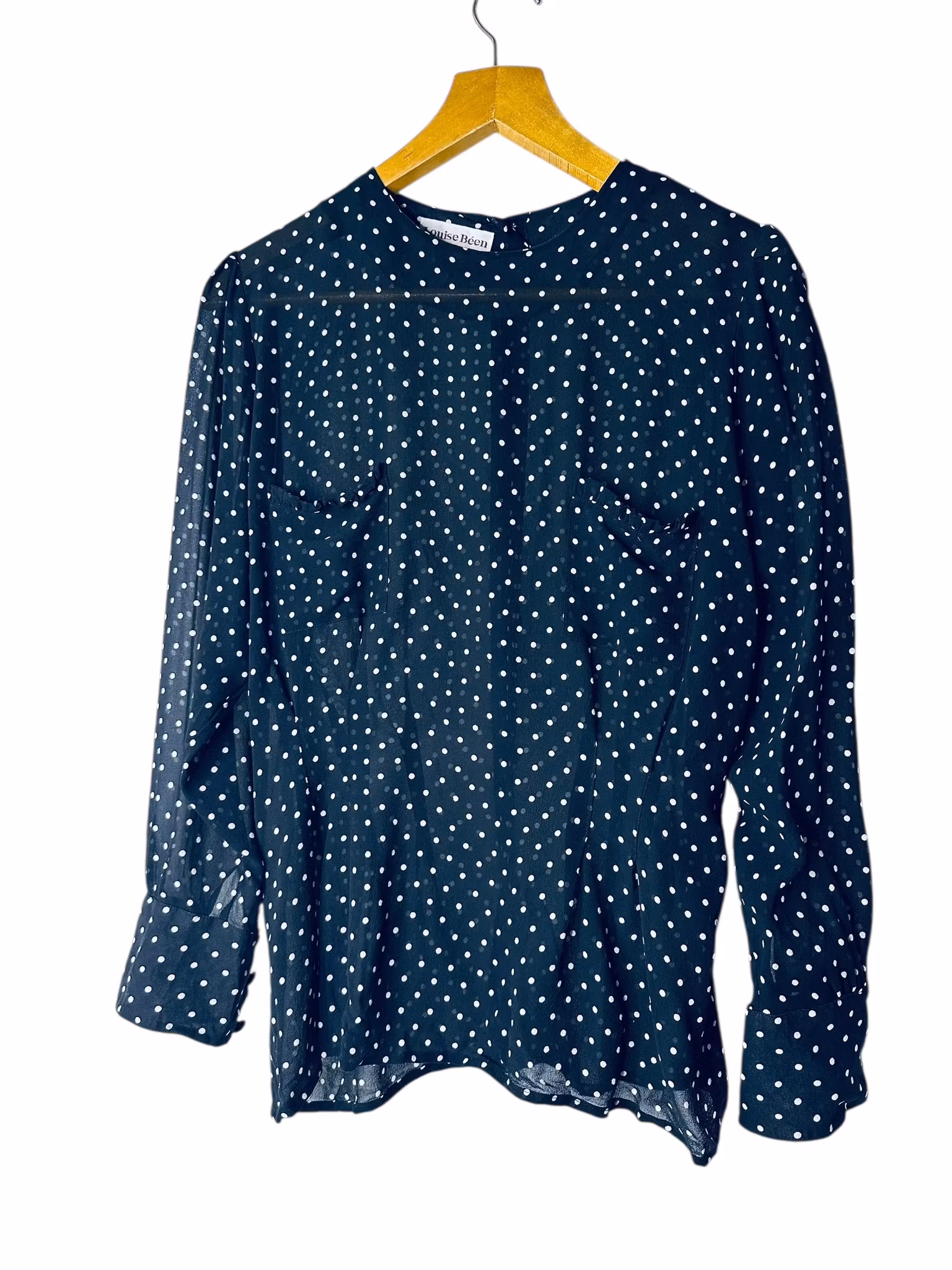 Vintage prickig sidenblus