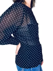 Vintage prickig sidenblus