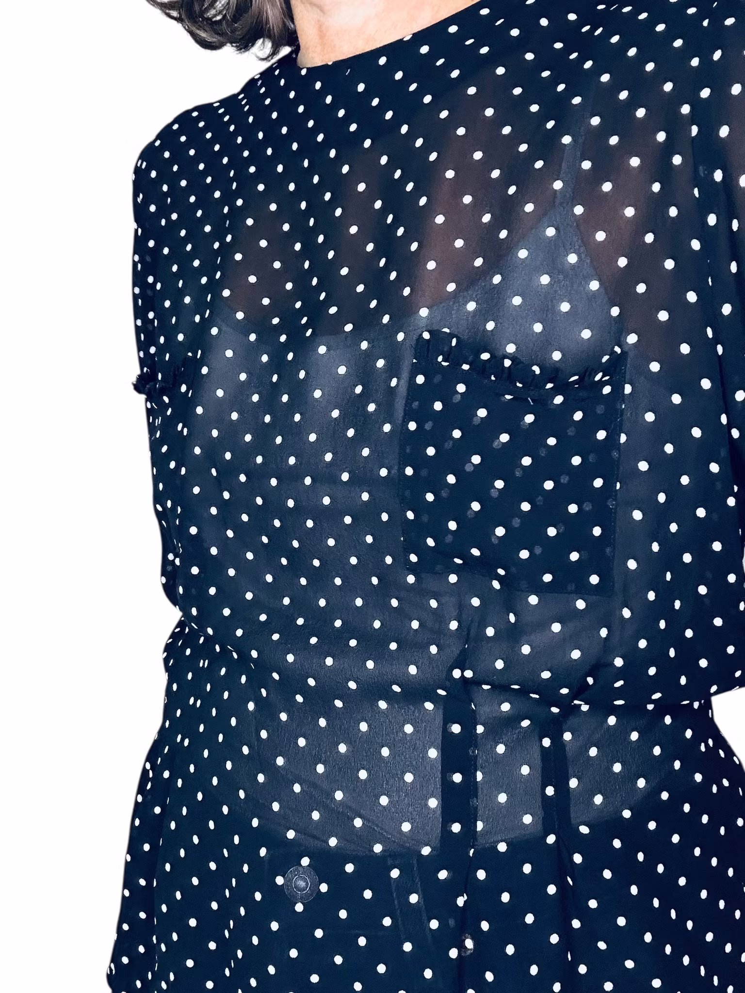 Vintage prickig sidenblus