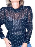 Vintage prickig sidenblus