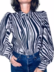 Gestuz zebramönstrad blus