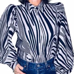 Gestuz zebramönstrad blus