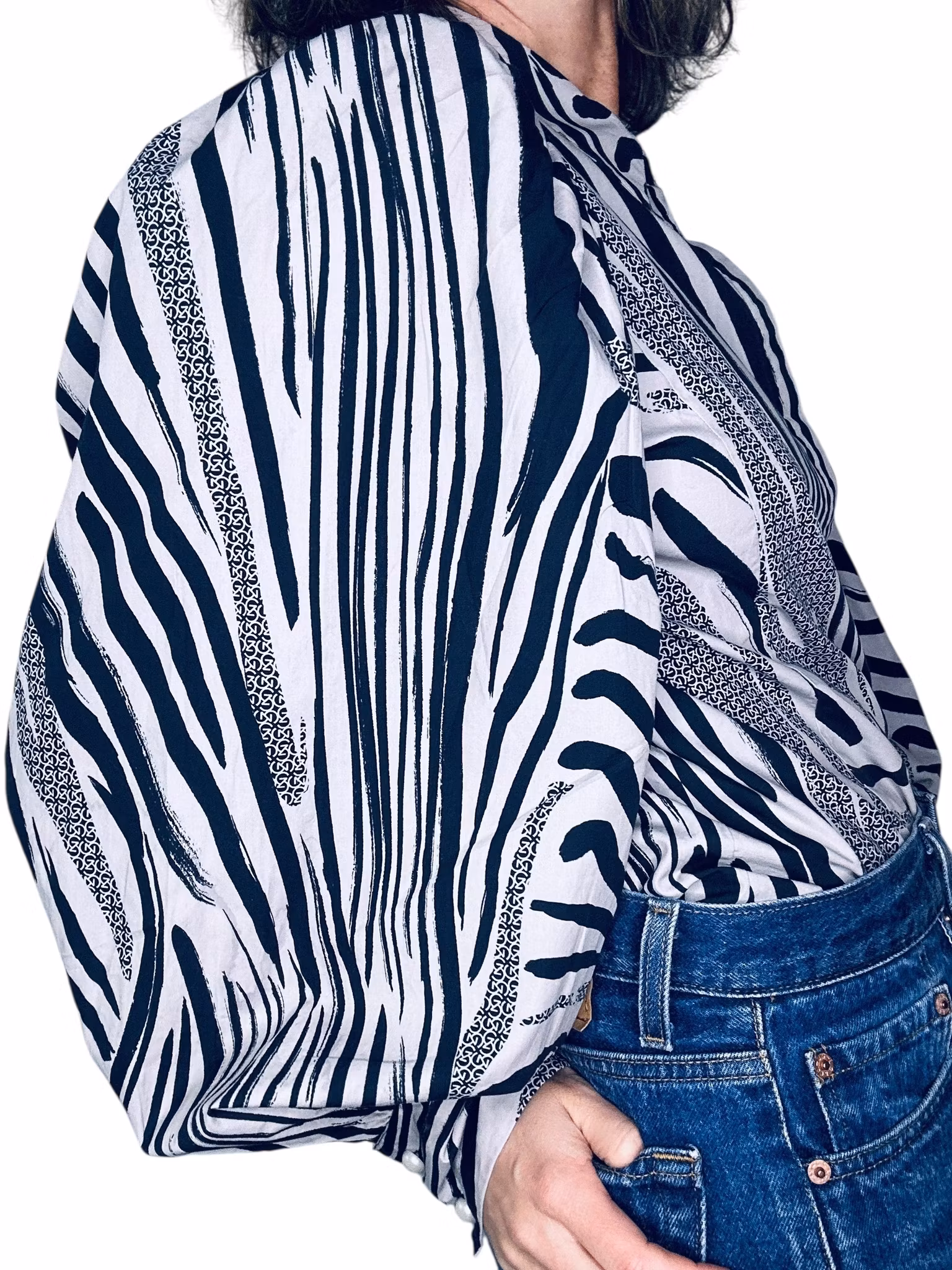 Gestuz zebramönstrad blus