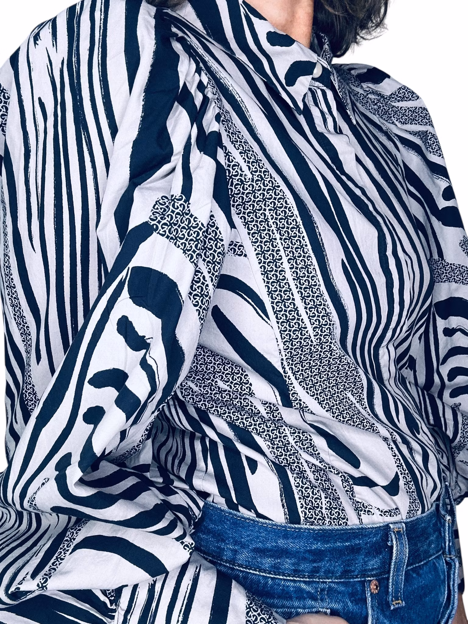 Gestuz zebramönstrad blus