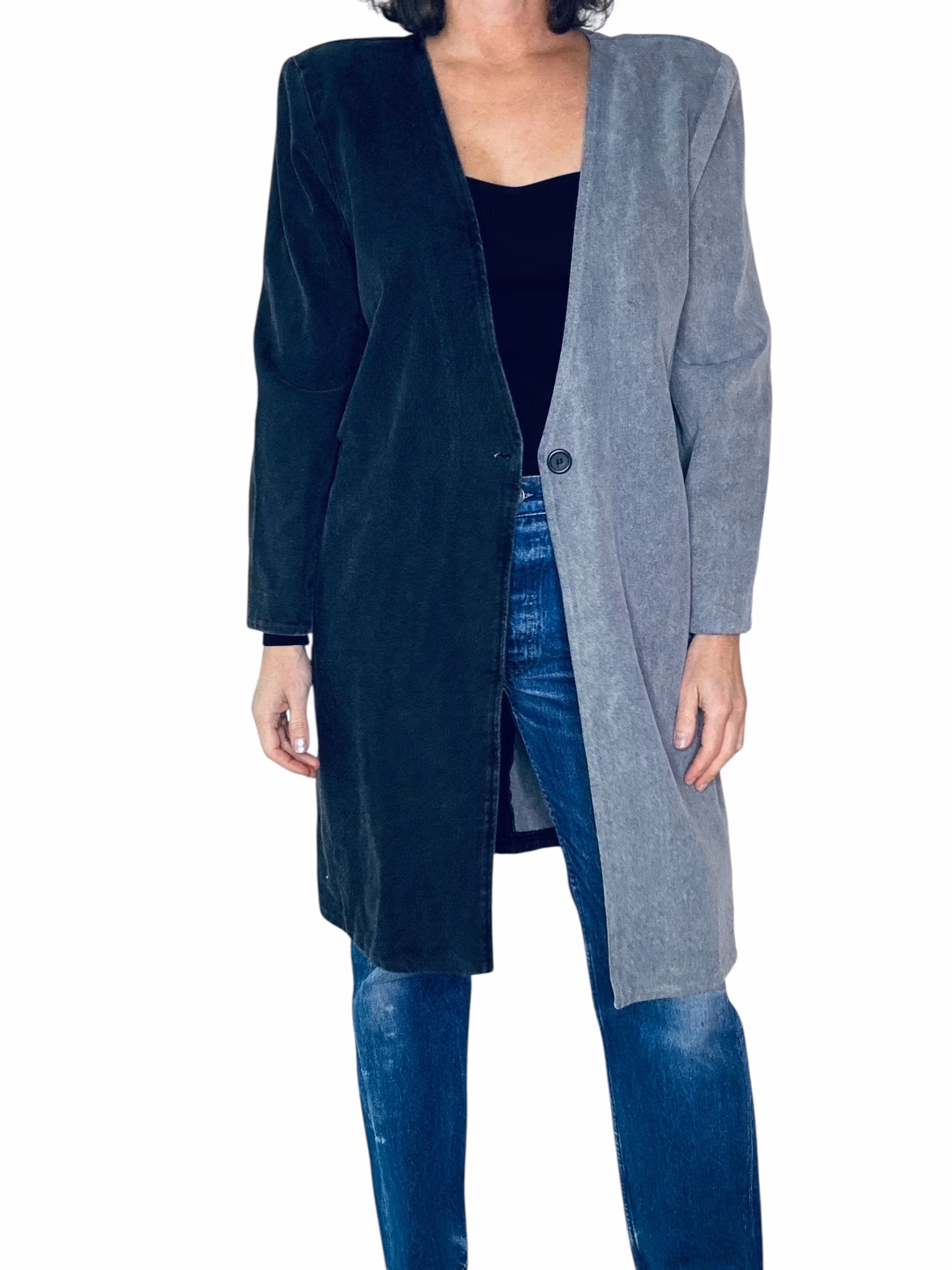 Gestuz tvåfärgad klänning/kaftan i denim