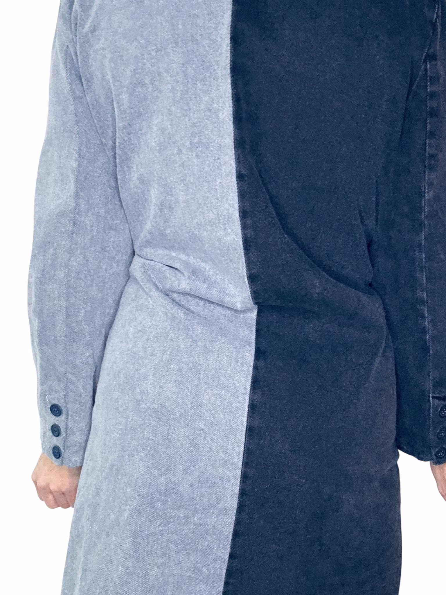 Gestuz tvåfärgad klänning/kaftan i denim