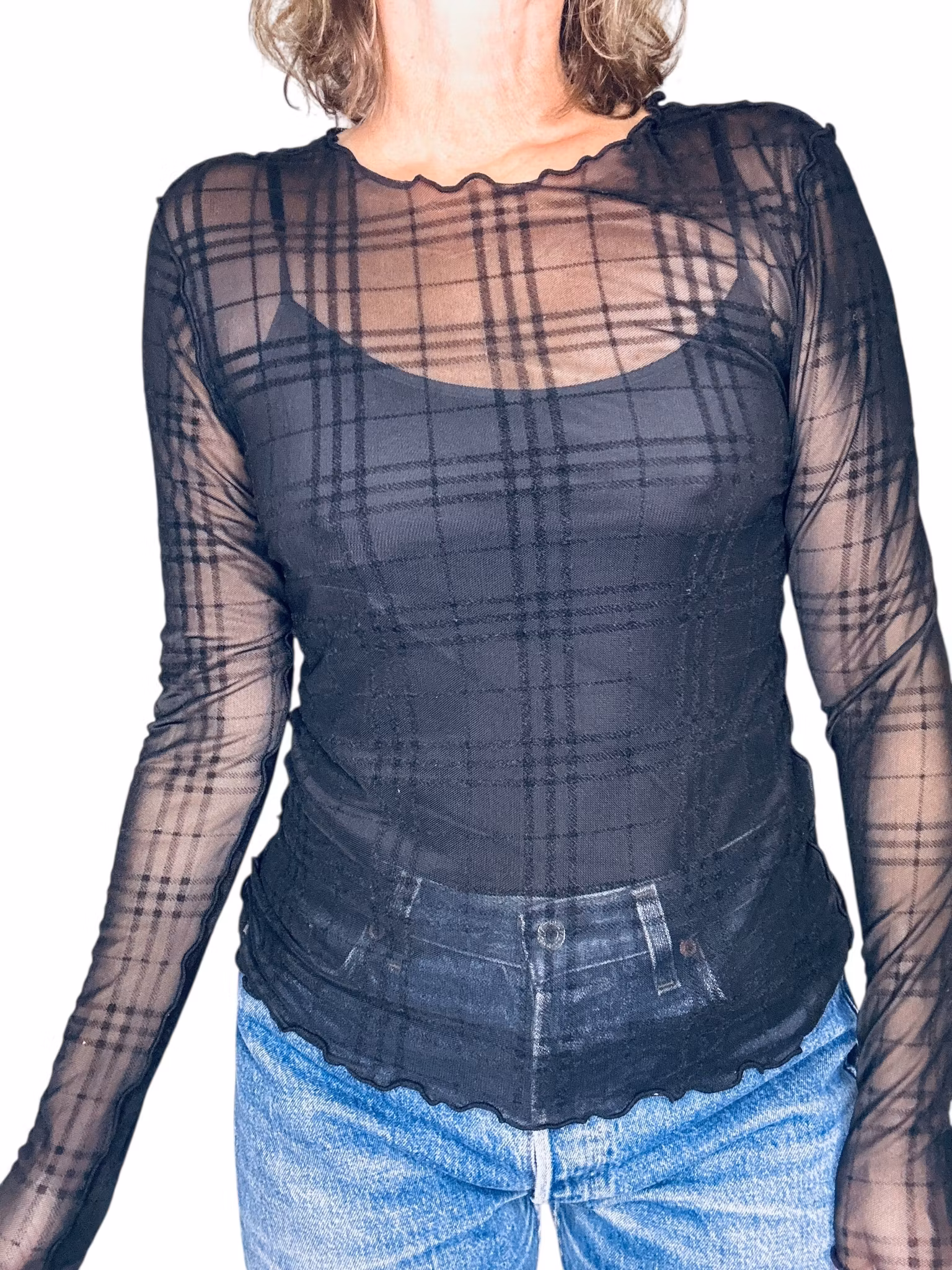 Meshtröja med rutor