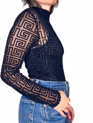 Meshtröja med grafiskt mönster