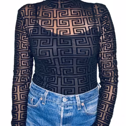 Meshtröja med grafiskt mönster