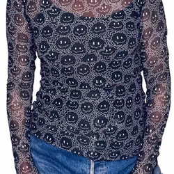 Meshtröja med smileys