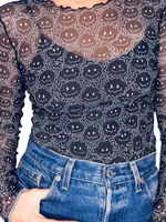 Meshtröja med smileys