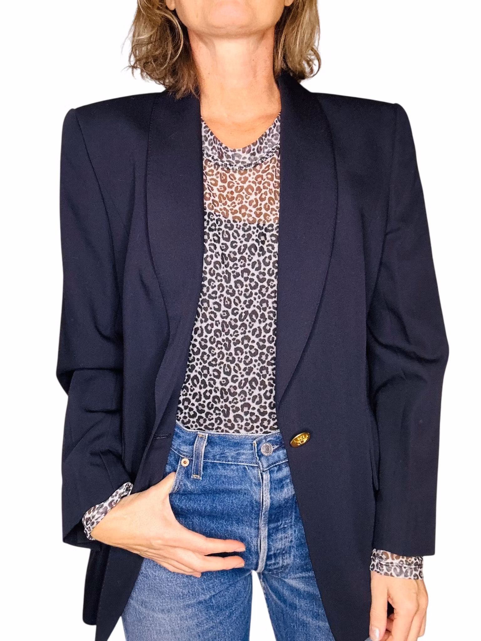 Vintage mörkblå kavaj