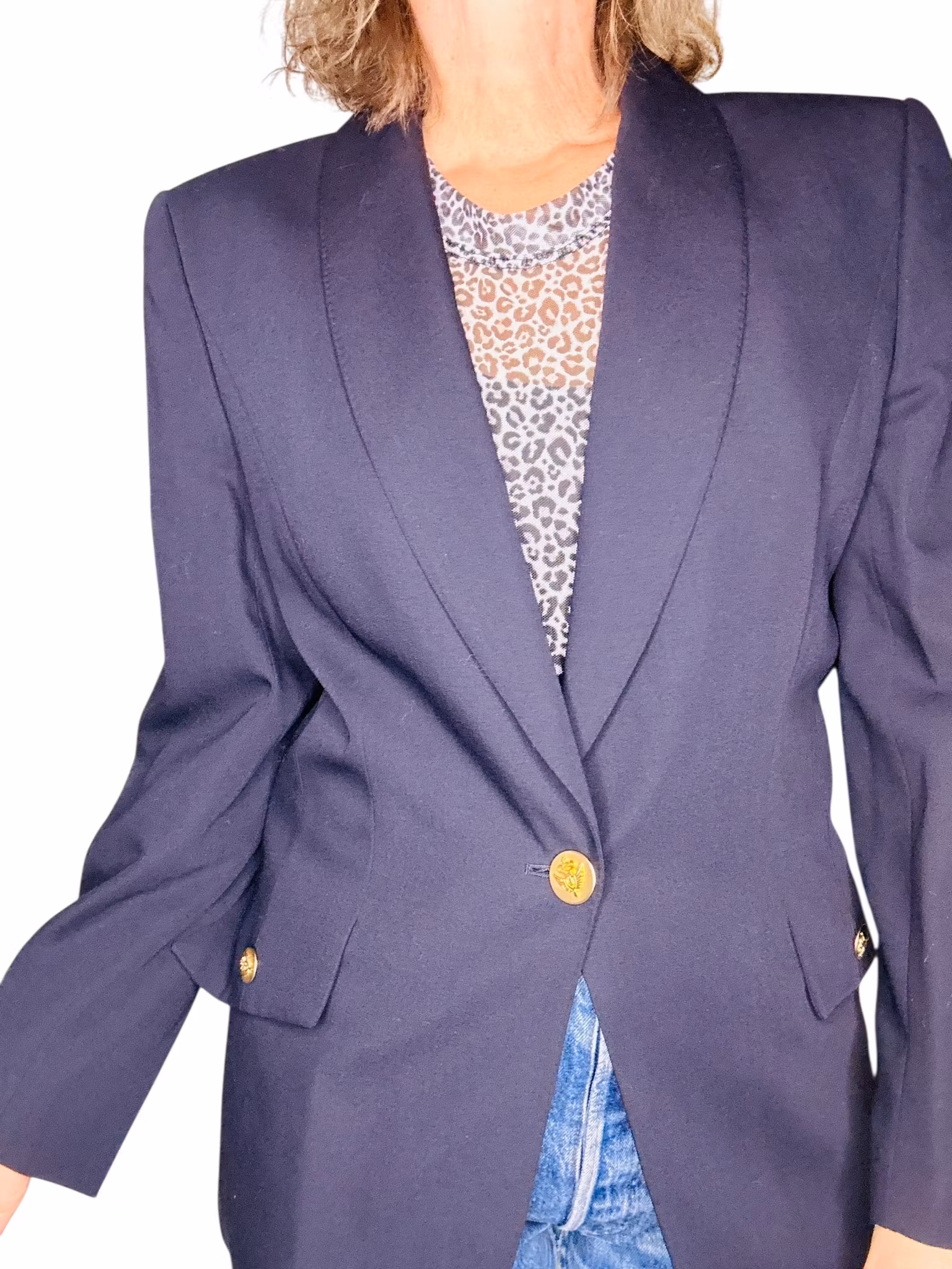 Vintage mörkblå kavaj