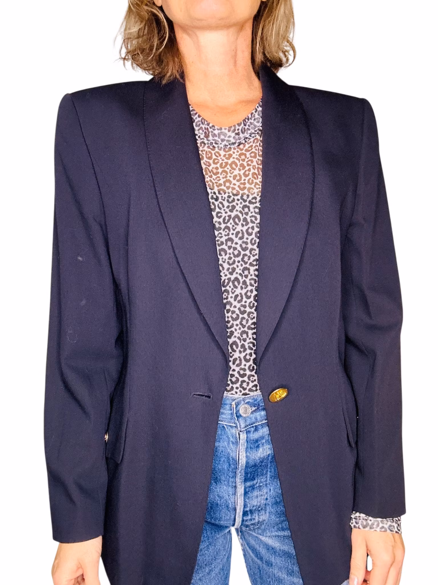 Vintage mörkblå kavaj