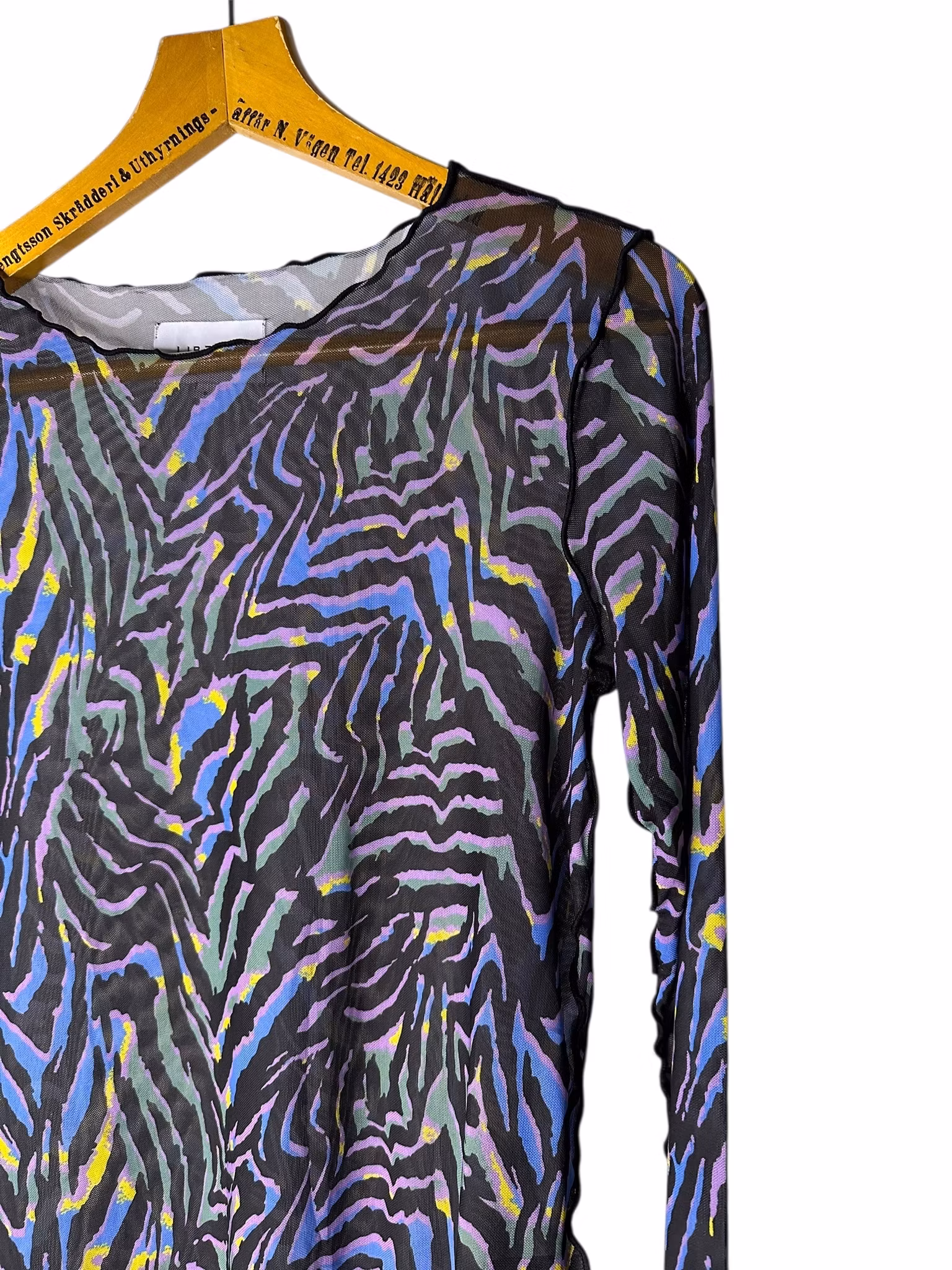 Meshtröja med färgglatt zebraprint