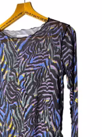 Meshtröja med färgglatt zebraprint