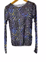 Meshtröja med färgglatt zebraprint