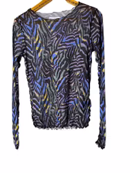 Meshtröja med färgglatt zebraprint