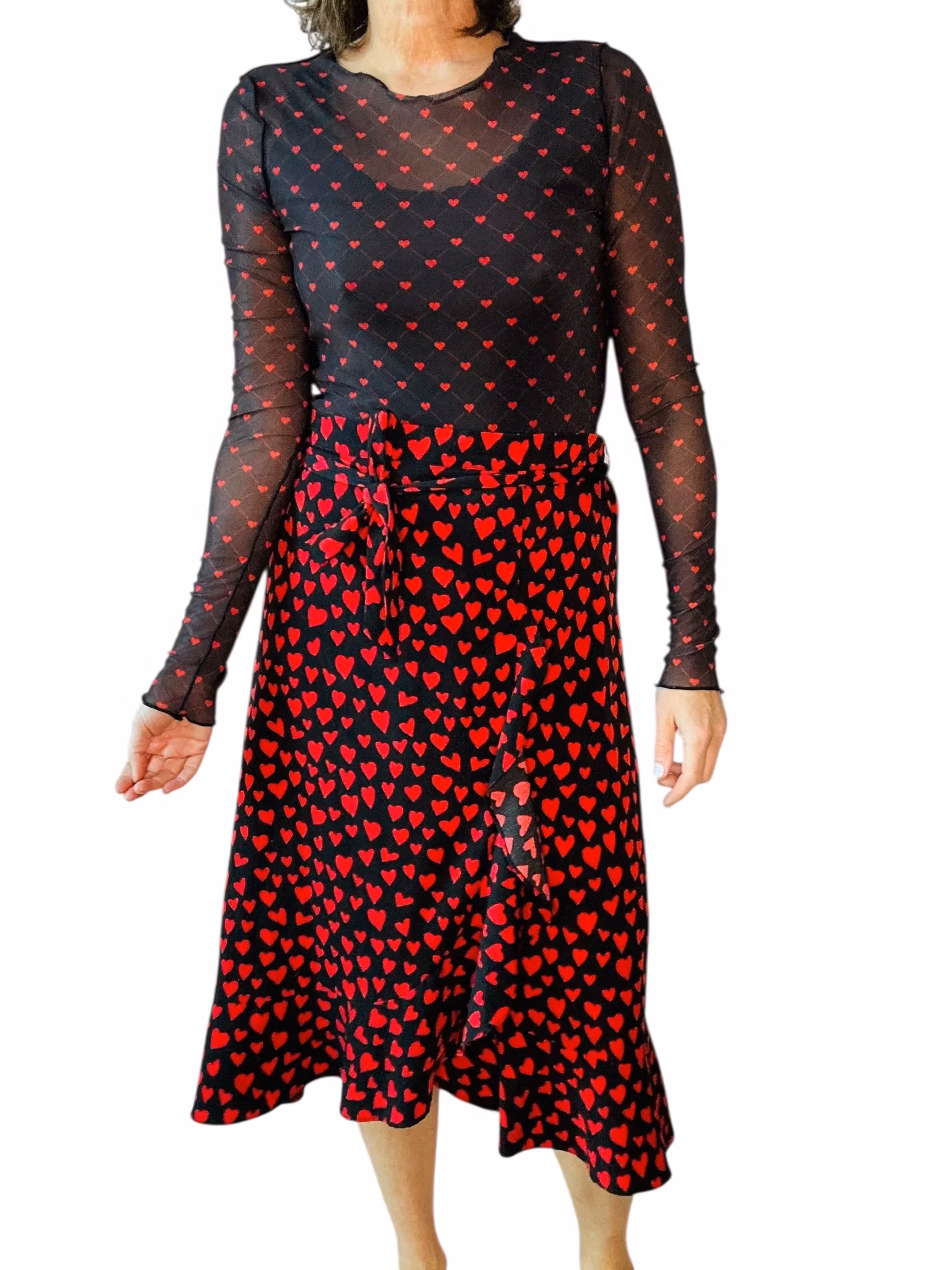 Meshtröja med hjärtan