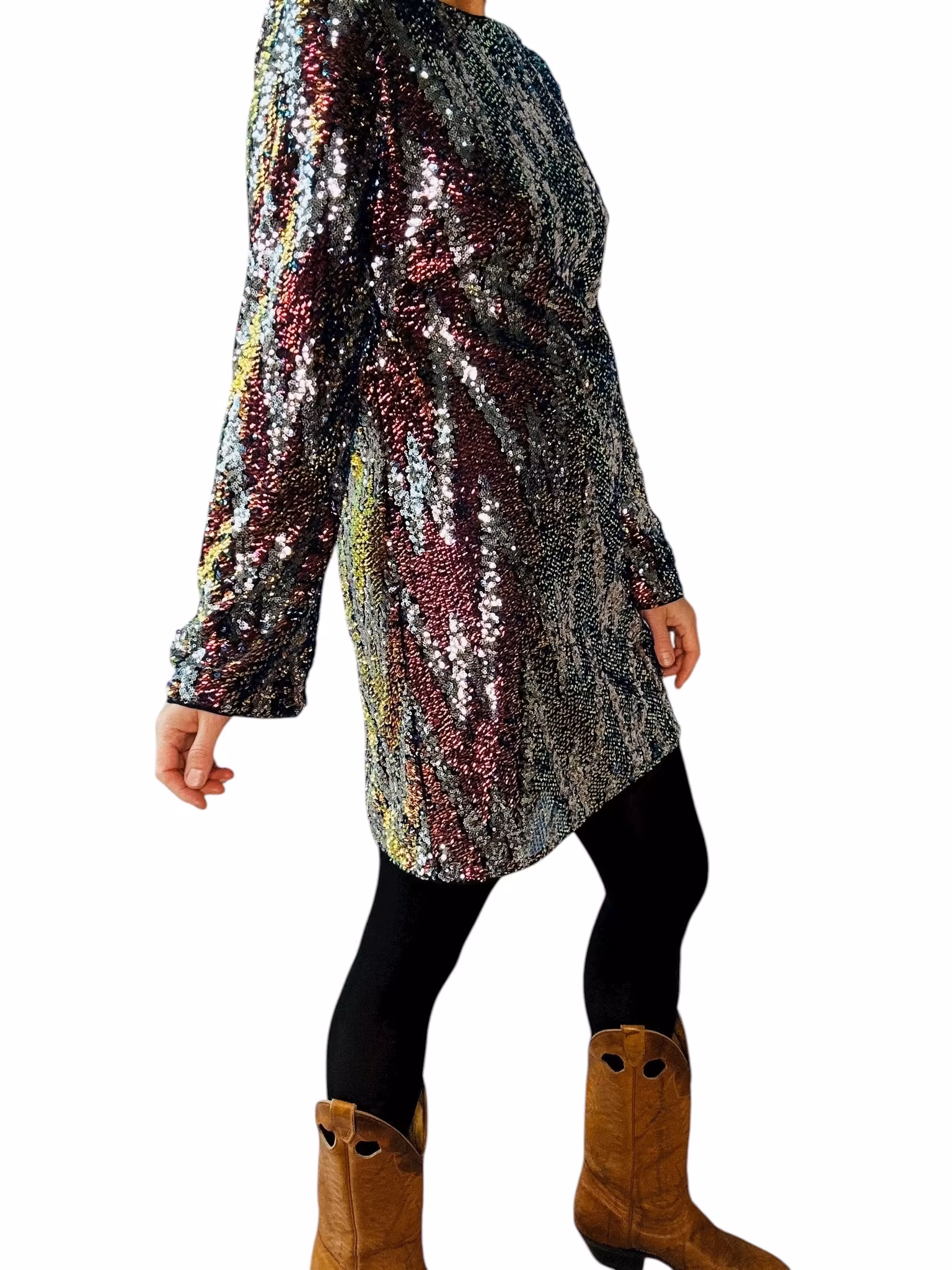 Paljettklänning med lång ärm