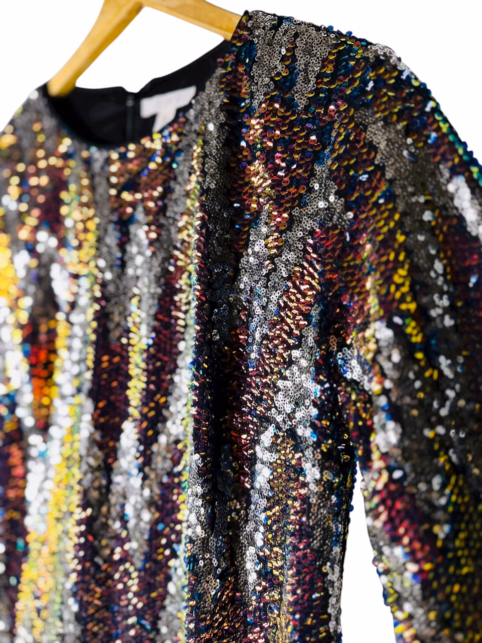 Paljettklänning med lång ärm