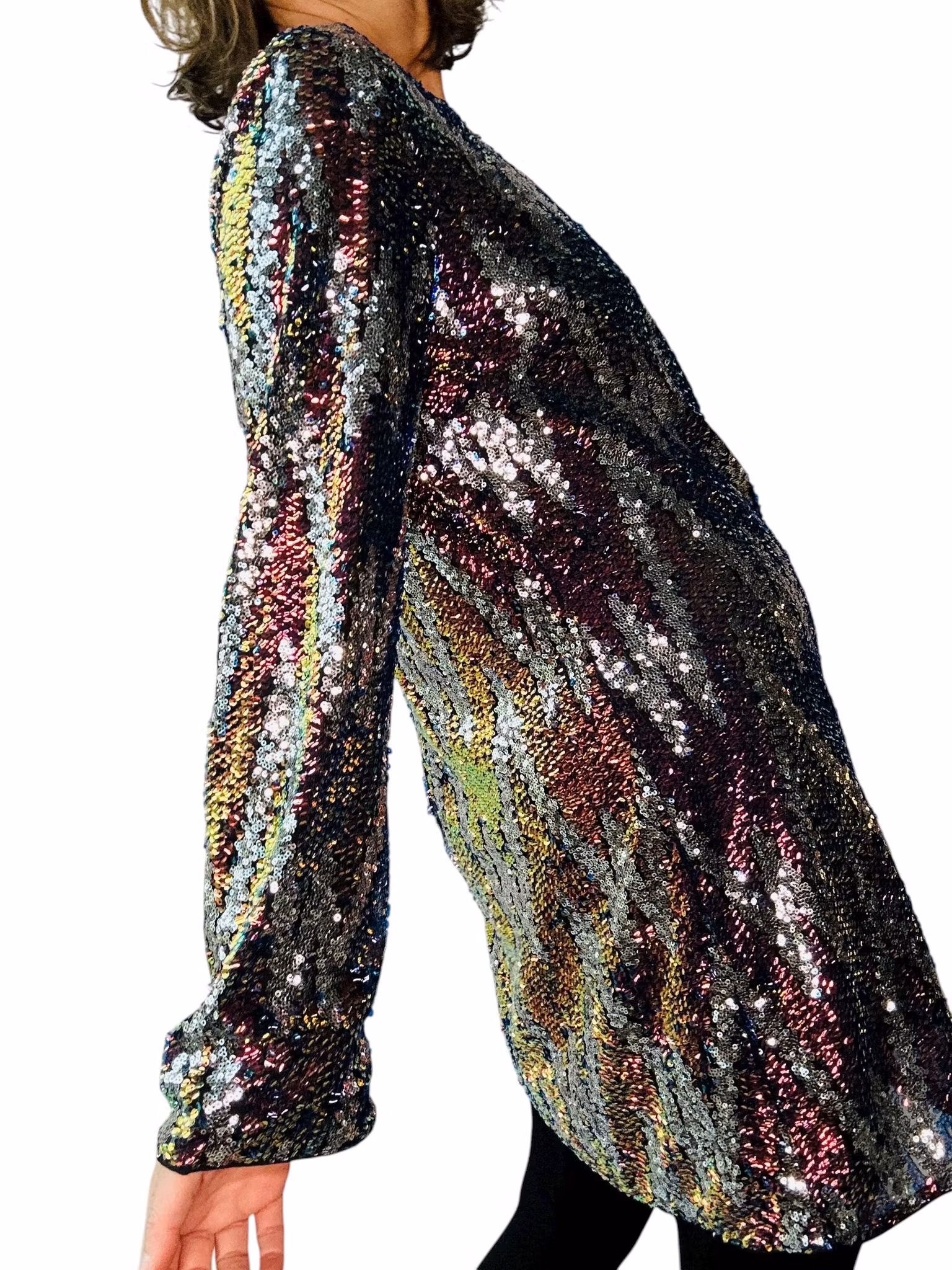 Paljettklänning med lång ärm