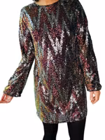 Paljettklänning med lång ärm