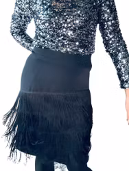 Svart kjol med fransar