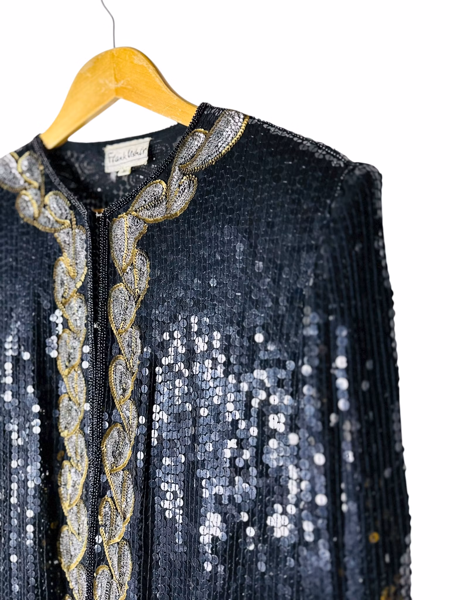 Vintage paljettjacka med spetsiga axlar