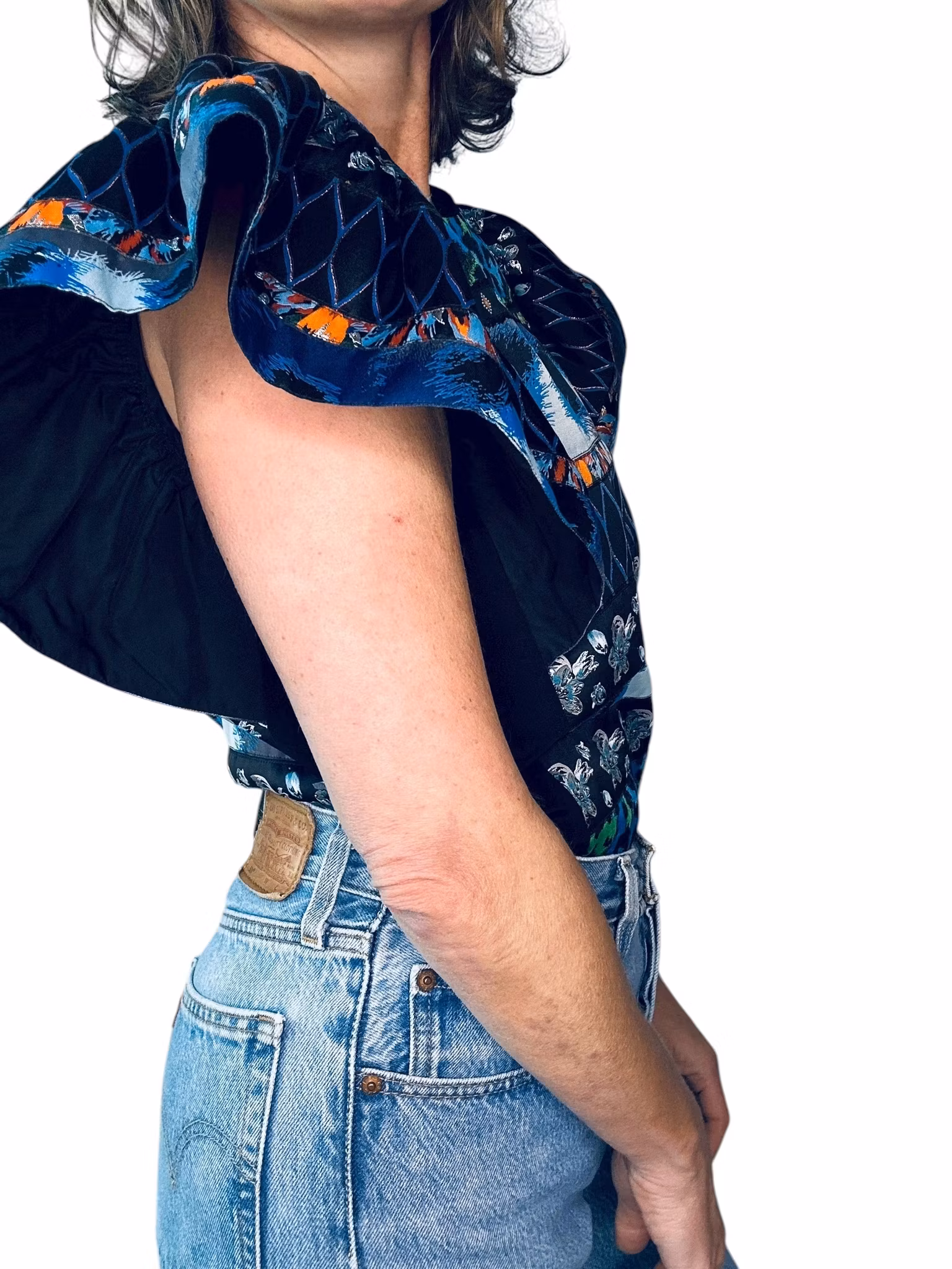 Kenzo x HM topp med maffiga ärmar