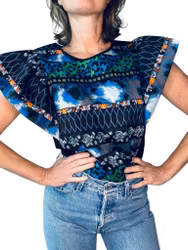 Kenzo x HM topp med maffiga ärmar