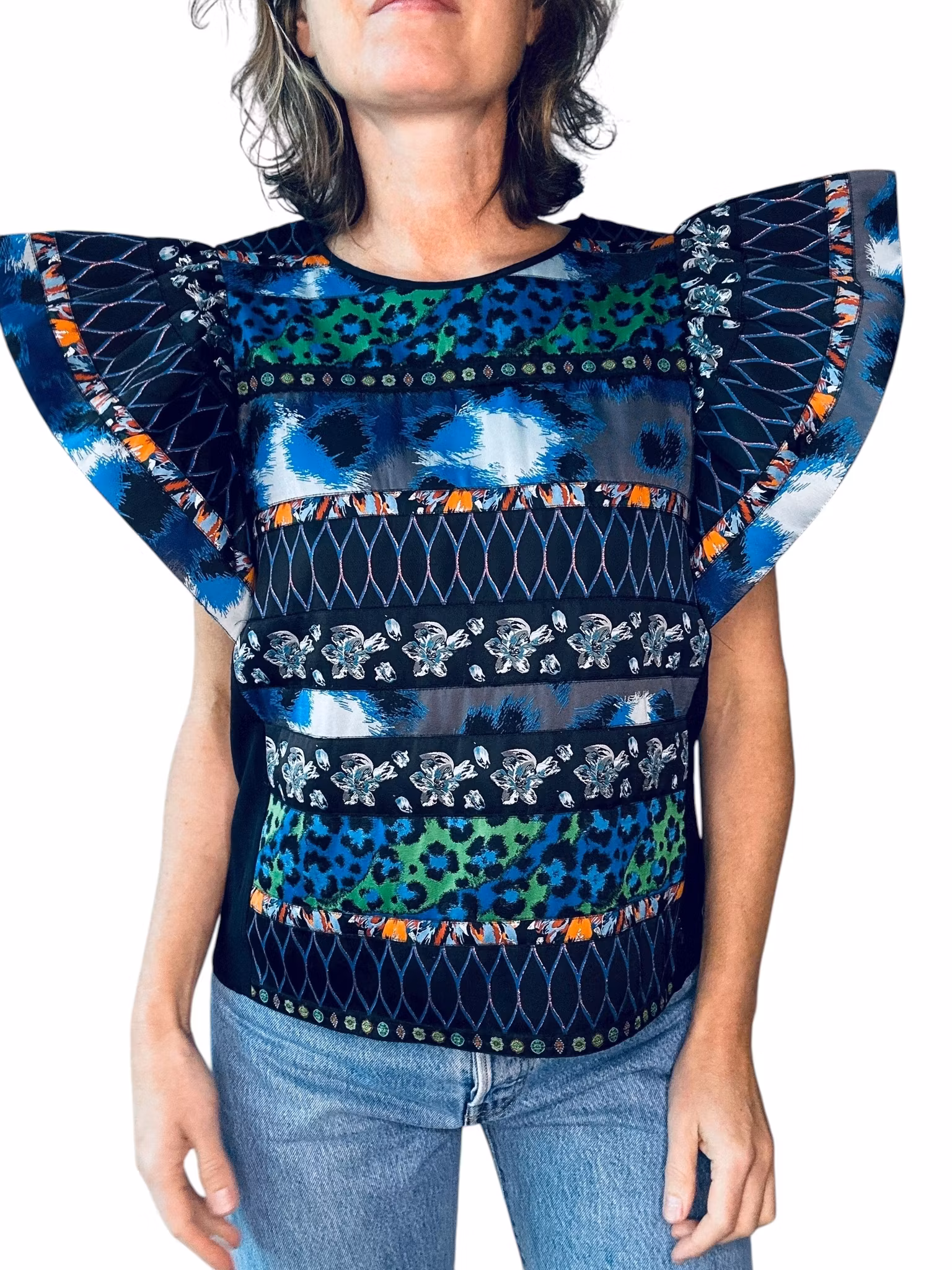 Kenzo x HM topp med maffiga ärmar