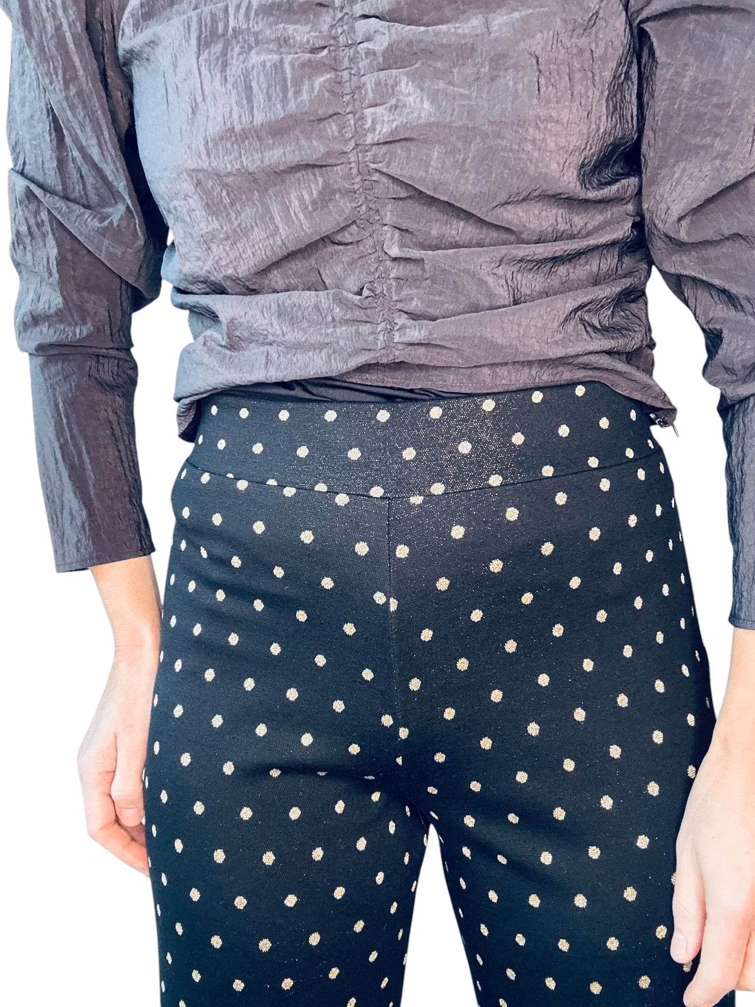 Stine Goya svarta byxor med guldprickar NWT