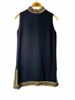 Vintage klänning/tunika i svart och guld