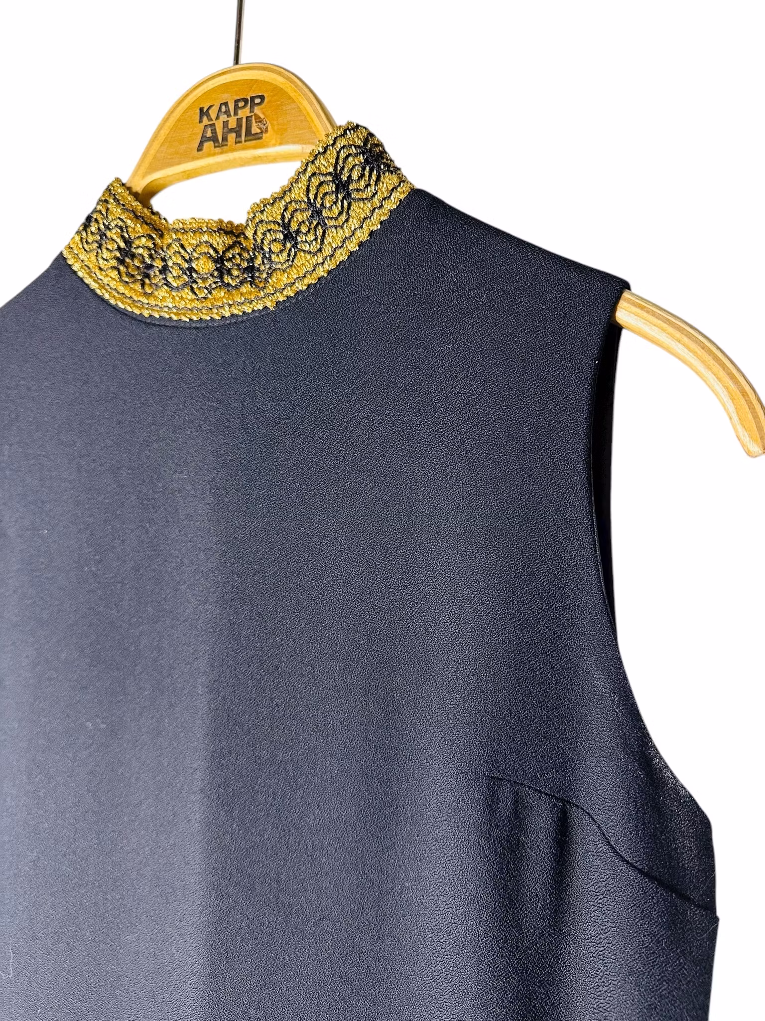 Vintage klänning/tunika i svart och guld