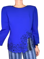 Vintage kornblå topp med otroliga detaljer