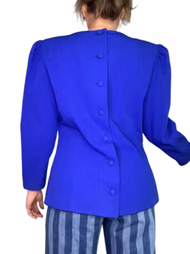 Vintage kornblå topp med otroliga detaljer