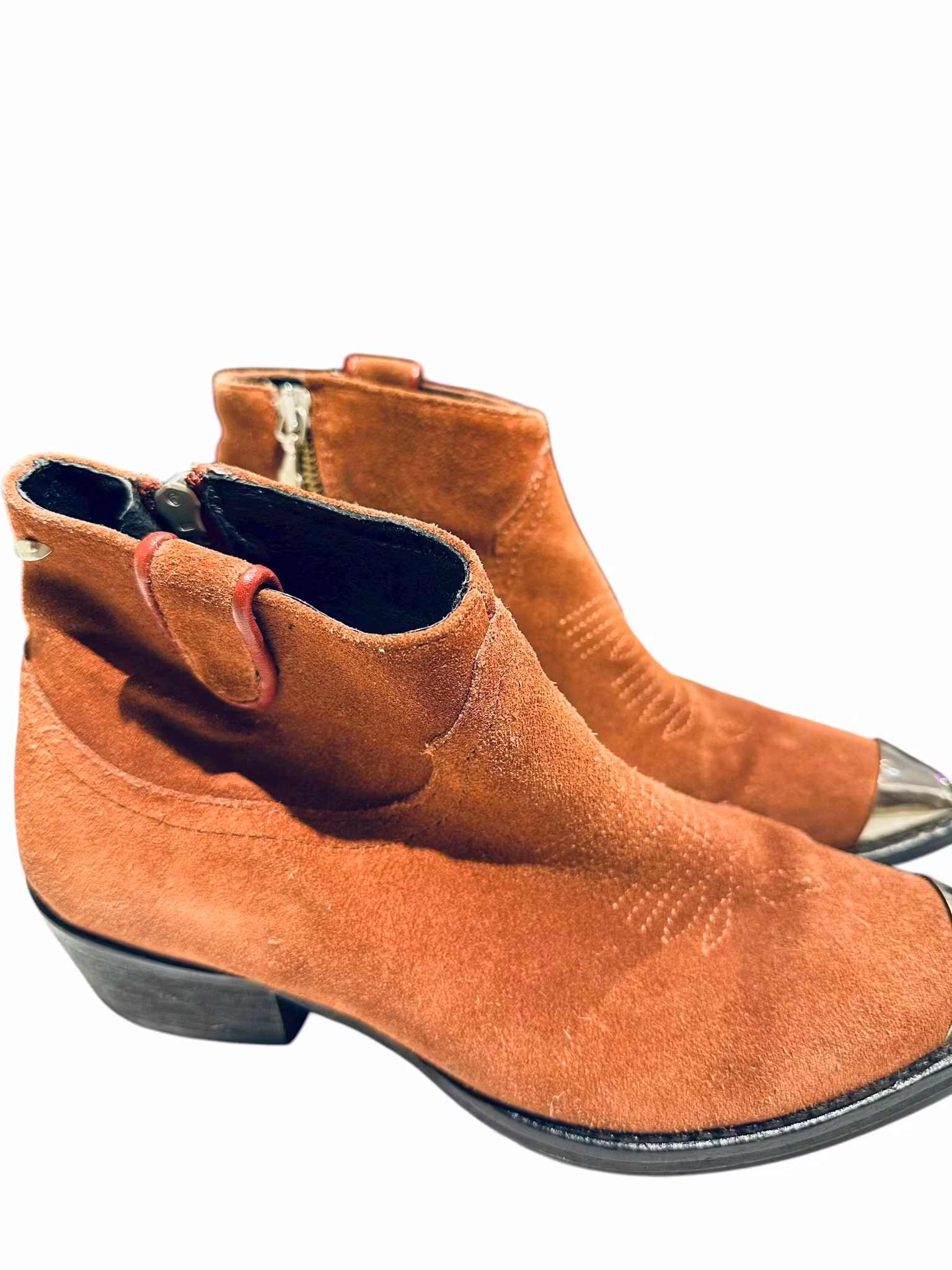 Fabienne Chapot vinröda boots med tåhätta