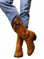 Vintage konjaksbruna cowboyboots