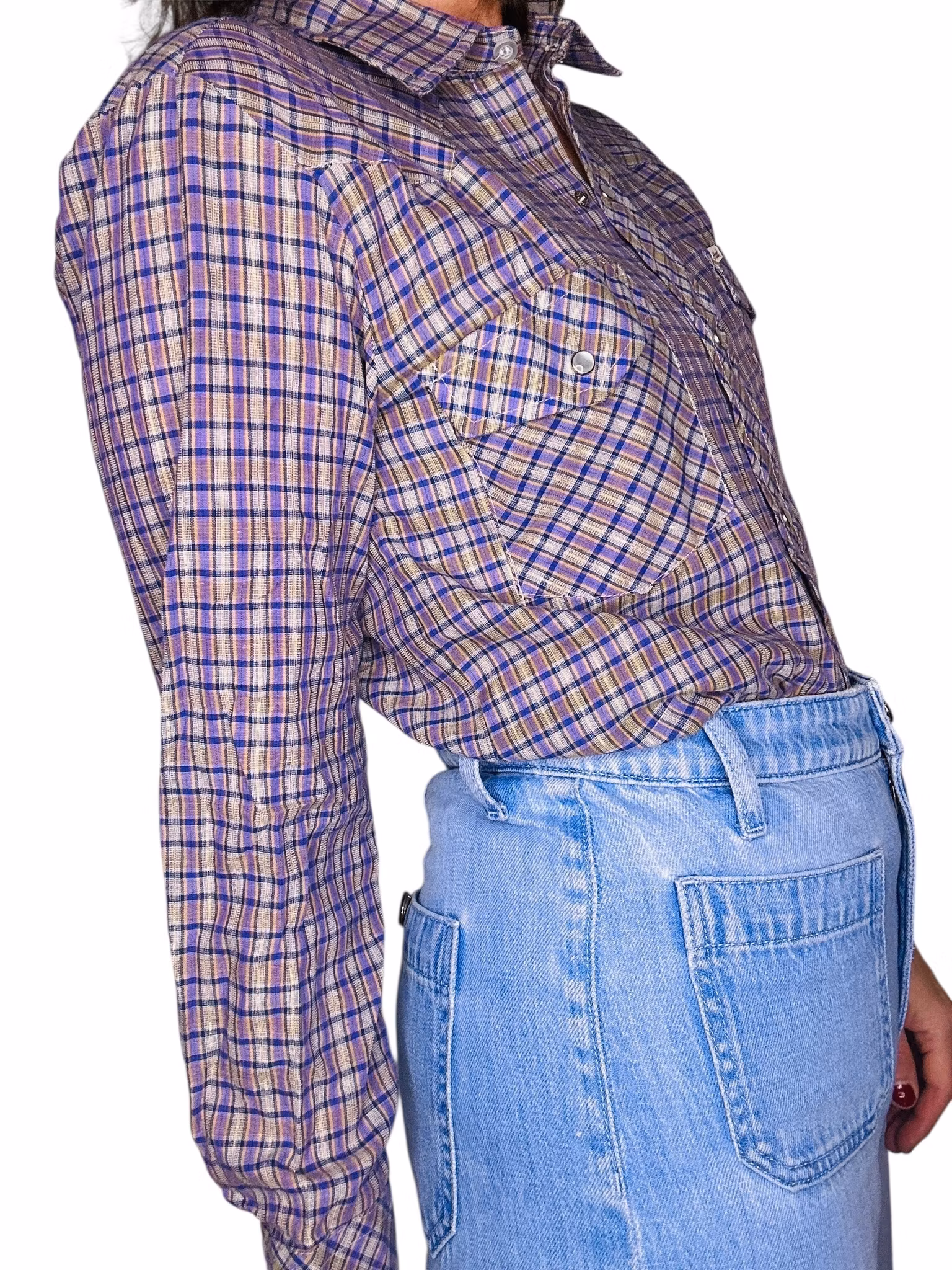 Vintage westernskjorta med glittertråd