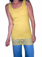 Långt linne med spetskant