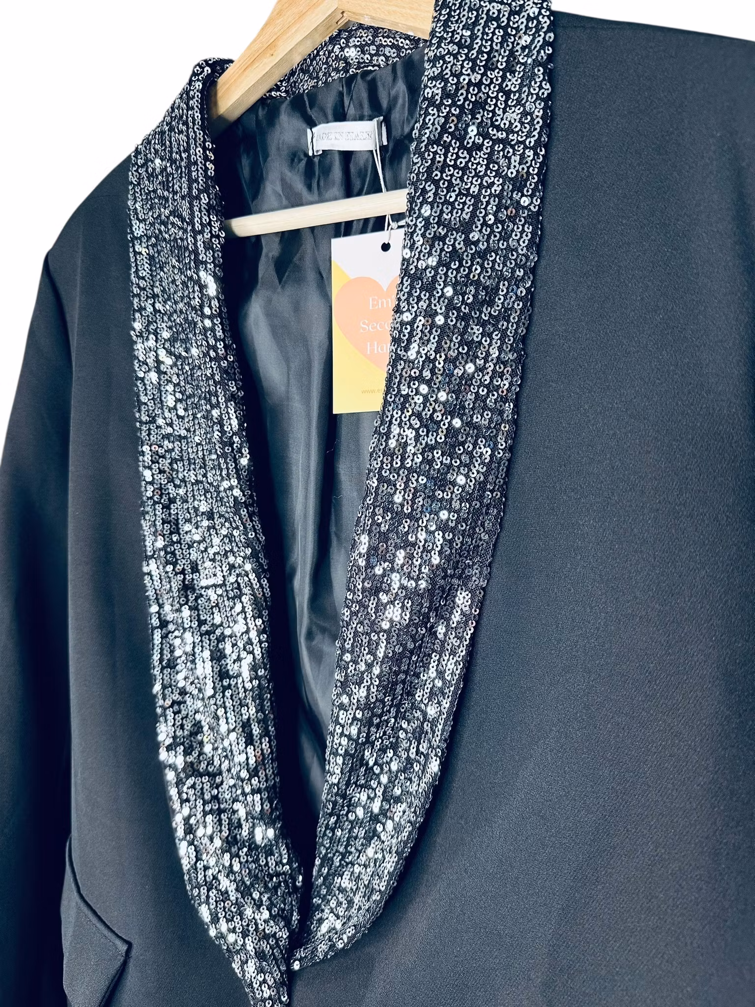 Svart kavaj med paljettslag