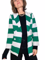 Grön- och vitrandig kavaj