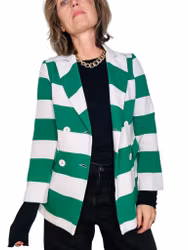 Grön- och vitrandig kavaj